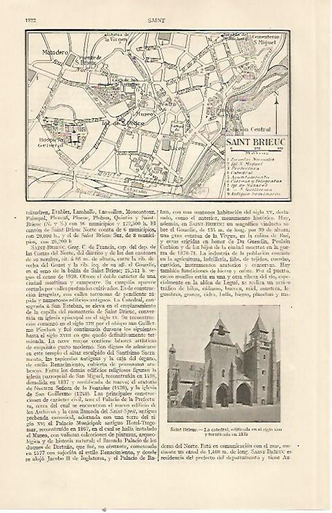 LAMINA ESPASA 22947: Plano de Saint Brieuc