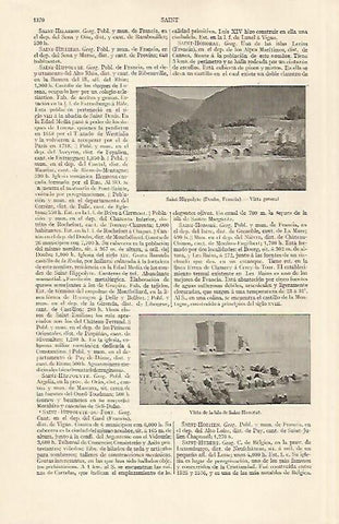 LAMINA ESPASA 22965: Vista de Saint Hippolyte y de la isla de Saint Honorat