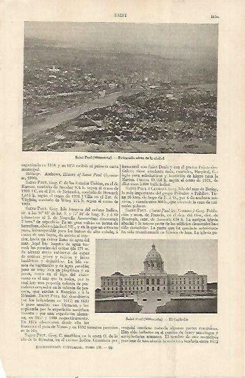 LAMINA ESPASA 22992: Fotografia aerea de Saint Paul Minnesota