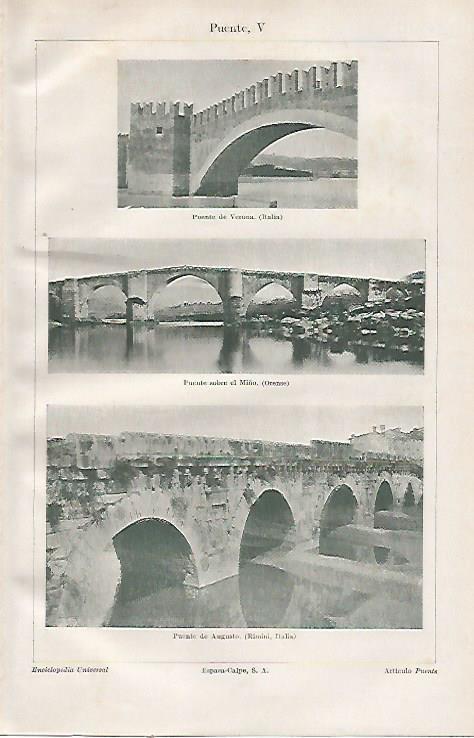 LAMINA ESPASA 23036: Puente de Verona Orense y Rimini 