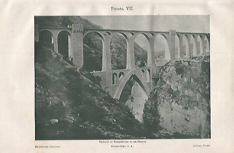 LAMINA ESPASA 23038:Viaducto de Fontpedreuse en los Pirineos