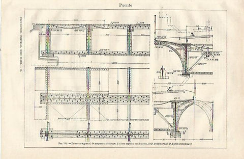 LAMINA ESPASA 23042: Estructura general de un puente de hierro