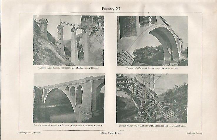 LAMINA ESPASA 23044: Puentes de Luxemburgo y de Lavaur