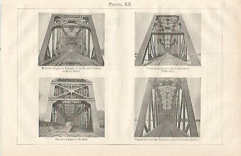 LAMINA ESPASA 23067: Puente de Rock Island Filadelfia Rankin y Coteau en Quebec