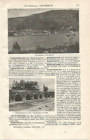 LAMINA ESPASA 23076: Vista de Puentedeume La Coruña