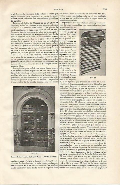 LAMINA ESPASA 23085: Puerta de cuarterones en Santa Maria la Nueva Zamora