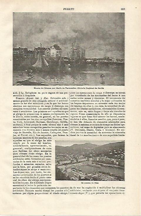 LAMINA ESPASA 23098: Puerto de Dieppe por Maria de Parmentier