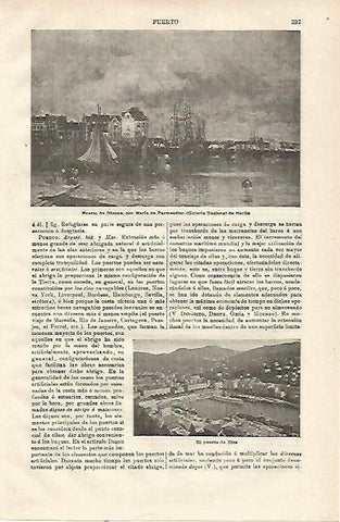 LAMINA ESPASA 23098: Puerto de Dieppe por Maria de Parmentier