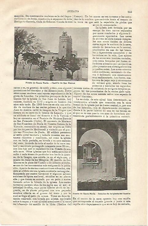 LAMINA ESPASA 23106: Castillo de San Marcos en Puerto de Santa Maria