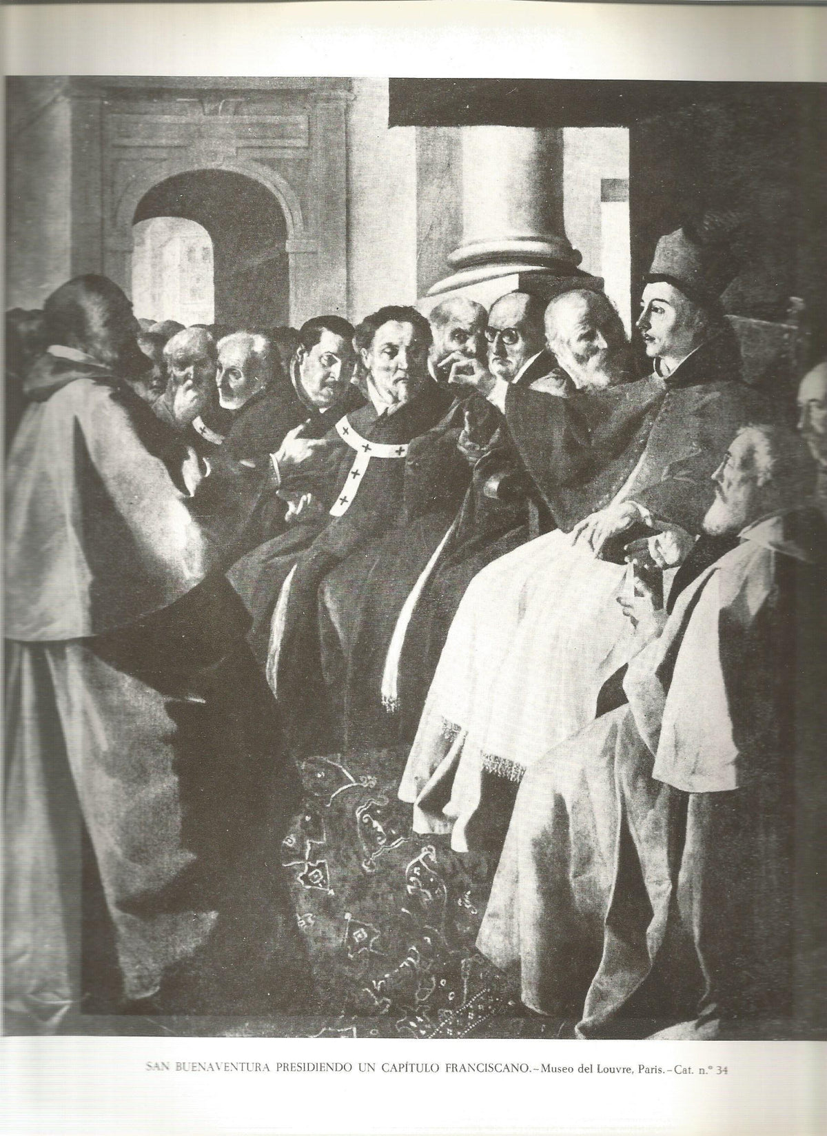 Lamina 017: Zurbaran. San Buenaventura presidiendo un capitulo franciscano