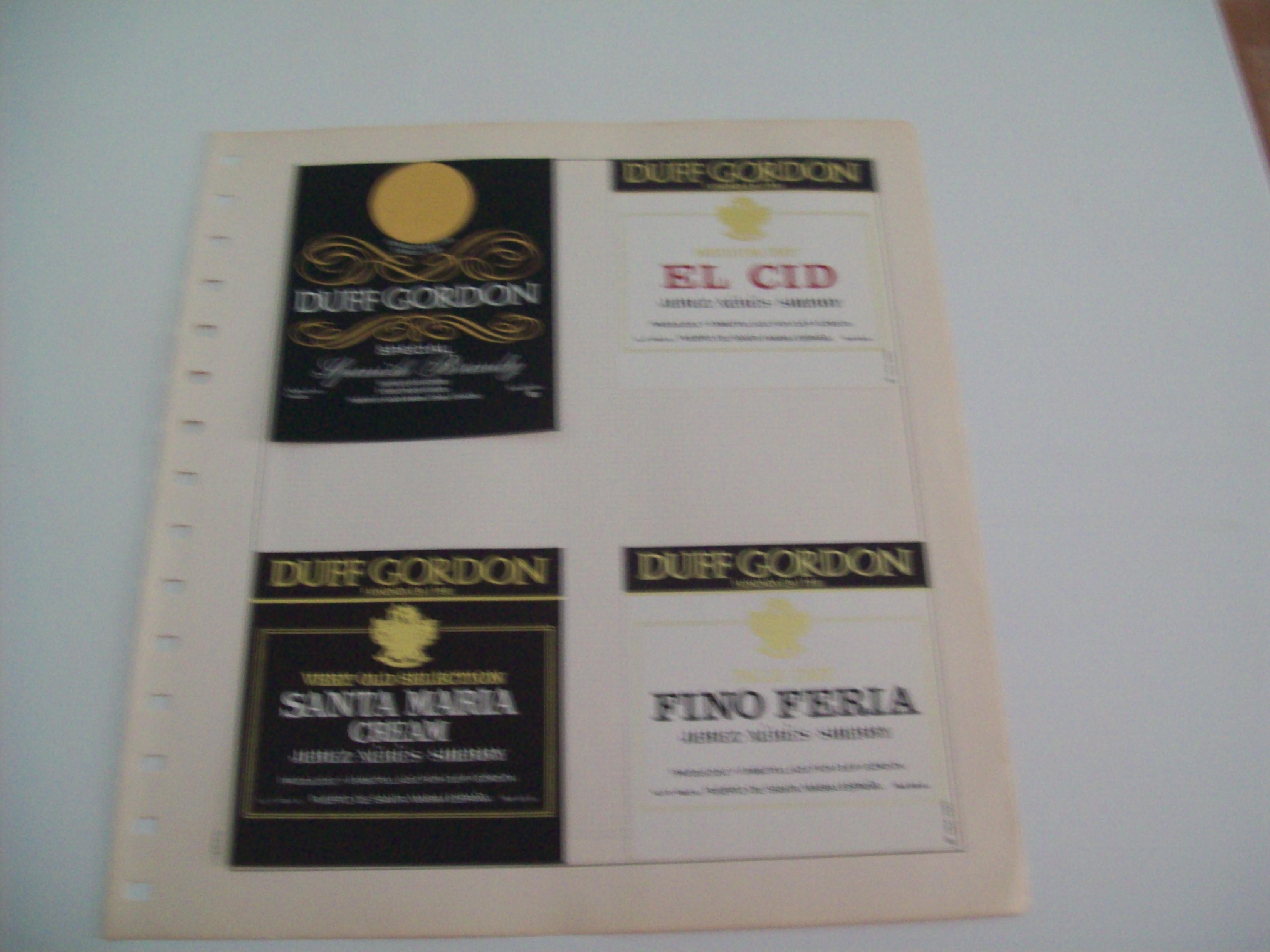 ETIQUETA LICOR 2258: Duff Gordon