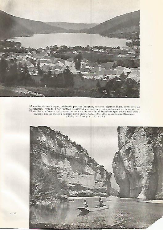 LAMINA GEOGRAFIA 0319: Macizo de los Vosgos y rio Tarn
