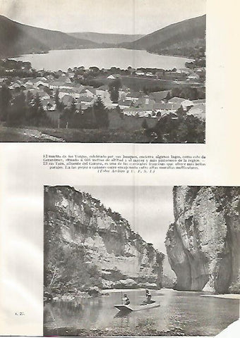 LAMINA GEOGRAFIA 0319: Macizo de los Vosgos y rio Tarn