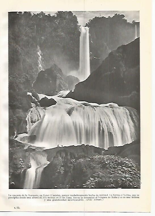 LAMINA GEOGRAFIA 0370: Cascada de la Marmore en Terni Italia