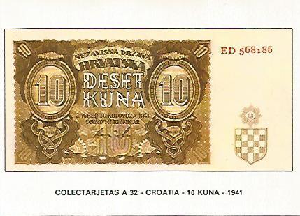 POSTAL 18248: 10 kuna de Croacia 1941