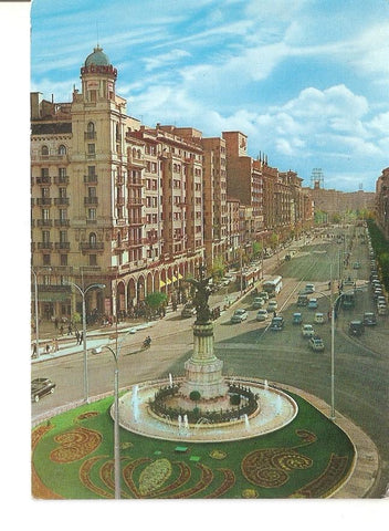 Postal 023652 : Monumento a los Martires y Paseo de la Independecia - Zaragoza