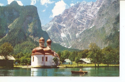Postal 041577 : Germany - The chapel of St. Bartholoma on Lake Konig-see in the Bavarian Alps