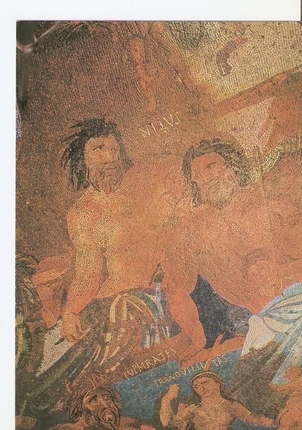 Postal 025059 : Casa del Mitreo. Mosaico Cosmico. Los rios Nilo y Eufrates siglo II. Merida