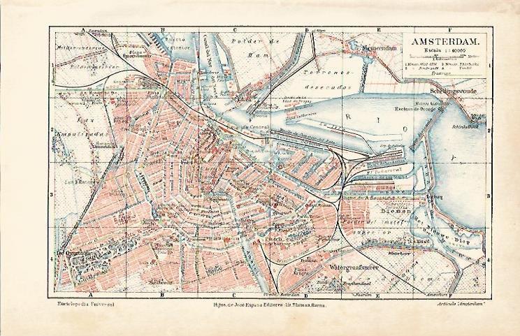 LAMINA ESPASA 5540: Plano de Amsterdam Holanda