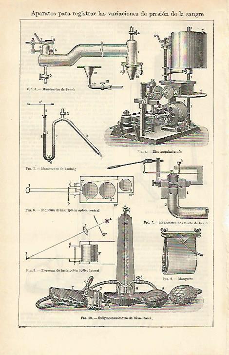 LAMINA ESPASA 18422: Aparatos para medir la presion de la sangre