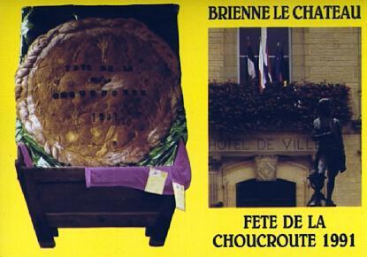 POSTAL 56846: Brienne le Château Fete de la Choucroute 1991 Boulangerie-Patisserie J.C. Hardy
