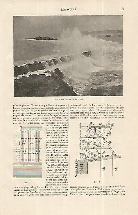 LAMINA ESPASA 19223: Rompeolas del puerto de Argel