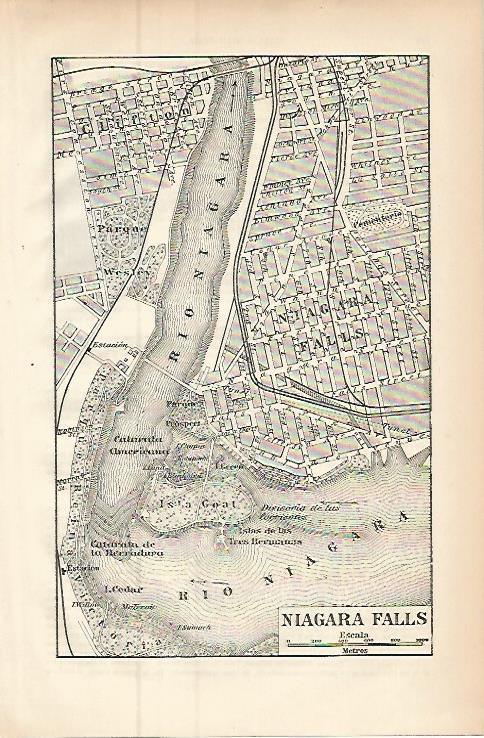 LAMINA ESPASA 9436: Mapa de las Cataratas del Niagara