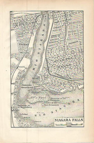 LAMINA ESPASA 9436: Mapa de las Cataratas del Niagara