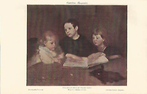 LAMINA ESPASA 4378: Niños mirando libros por E. Carriere