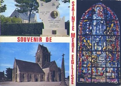 POSTAL 57672: Souvenir de Sainte Mere Eglise (Manche)