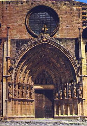POSTAL 57706: Castellon de Ampurias Puerta principal de la iglesia Costa Brava
