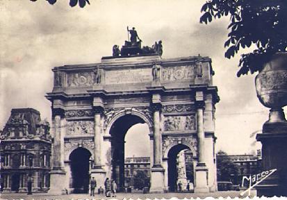 POSTAL 57740: L Arc de Triomphe du Carrousel Jardin des Tuileries