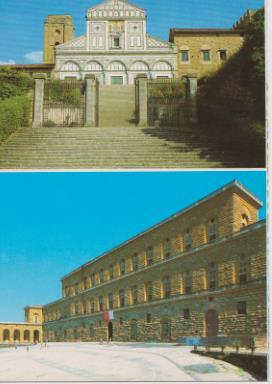 POSTAL 57814: Vista de la basilica de S. Miniato en colina Palacio Pitti: fachada