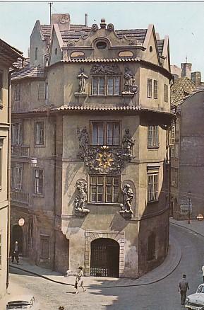 POSTAL 57860: Prague Charles Street with The Golden Well house