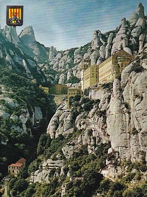POSTAL 58033: Montserat el Monasterio y Aereo del Llobregat