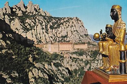 POSTAL 58134: Nuestra señora de Montserrat y el Monasterio Barcelona