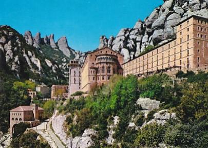 POSTAL 58141: Montserrat vista general del Monasterio