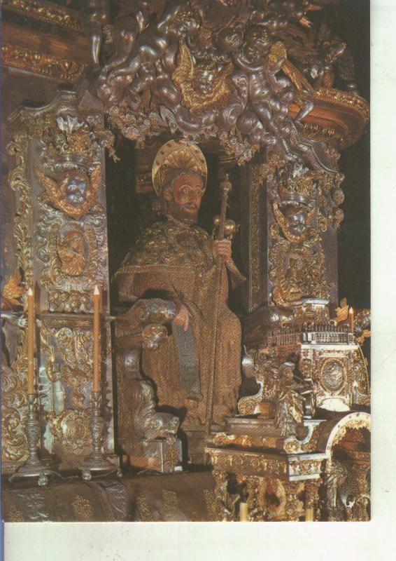 Postal 014318. Imagen del apostol Santiago en la catedral de Santiago