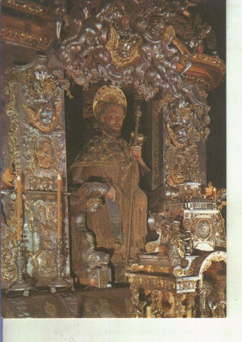 Postal 014318. Imagen del apostol Santiago en la catedral de Santiago