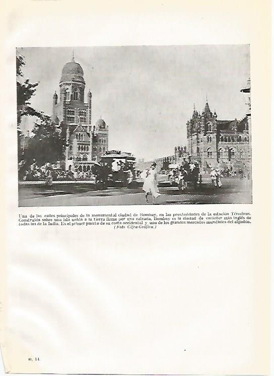 LAMINA GEOGRAFIA 0032: Calle de Bombay cerca de la estacion Terminus