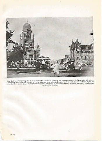 LAMINA GEOGRAFIA 0032: Calle de Bombay cerca de la estacion Terminus