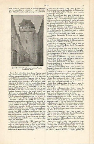 LAMINA ESPASA 17188: Saint Jean d Angely. Torre del reloj