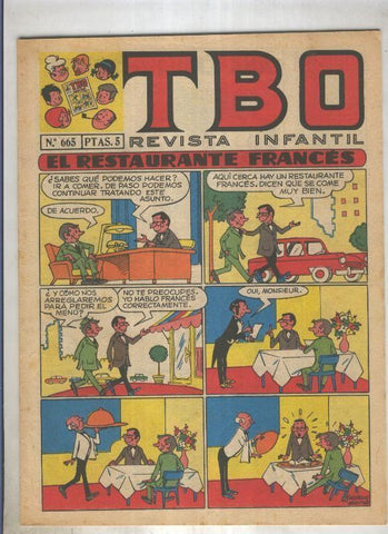 TBO numero 665: El restaurante frances (Salvador Mestre), (numerado 1 en trasera)