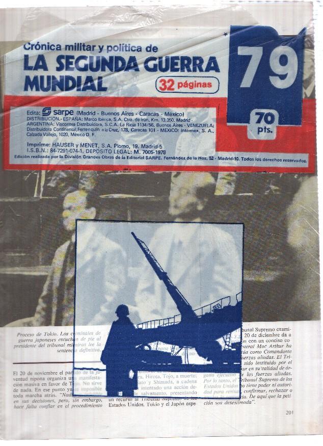 Fasciculo: Cronica Militar y Politica de LA SEGUNDA GUERRA MUNDIAL: Numero 079 (Sarpe 1978)