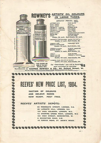 LAMINA PUBLICITARIA 7049: Rowney s Oil Coilours de Oxford