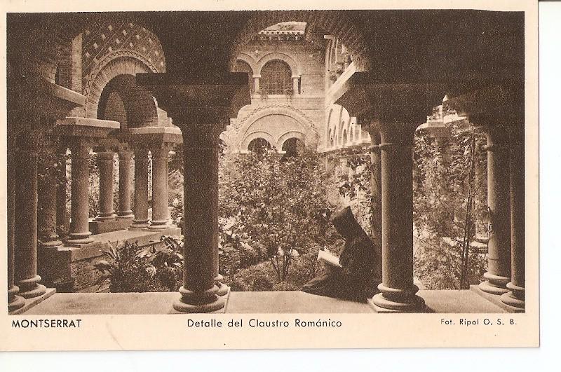 Postal 029075 : Montserrat. Detalle del Claustro Romanico