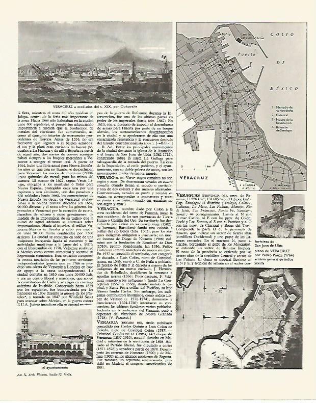 LAMINA LAROUSSE 70064: Vistas de Veracruz Mejico