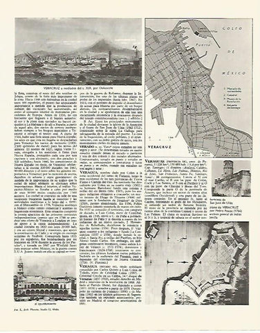 LAMINA LAROUSSE 70064: Vistas de Veracruz Mejico