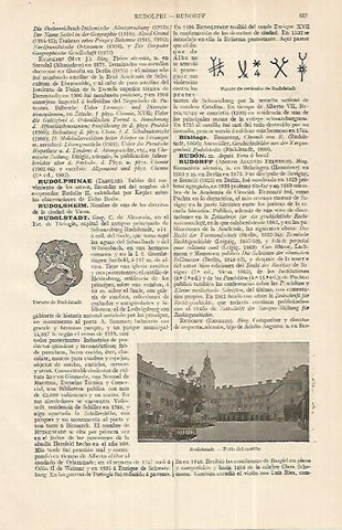 LAMINA ESPASA Alemania 19320: Escudo y Castillo de Rudolstadt Alemania