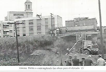 POSTAL 55212: Obras del paso elevado. Girona. 1970